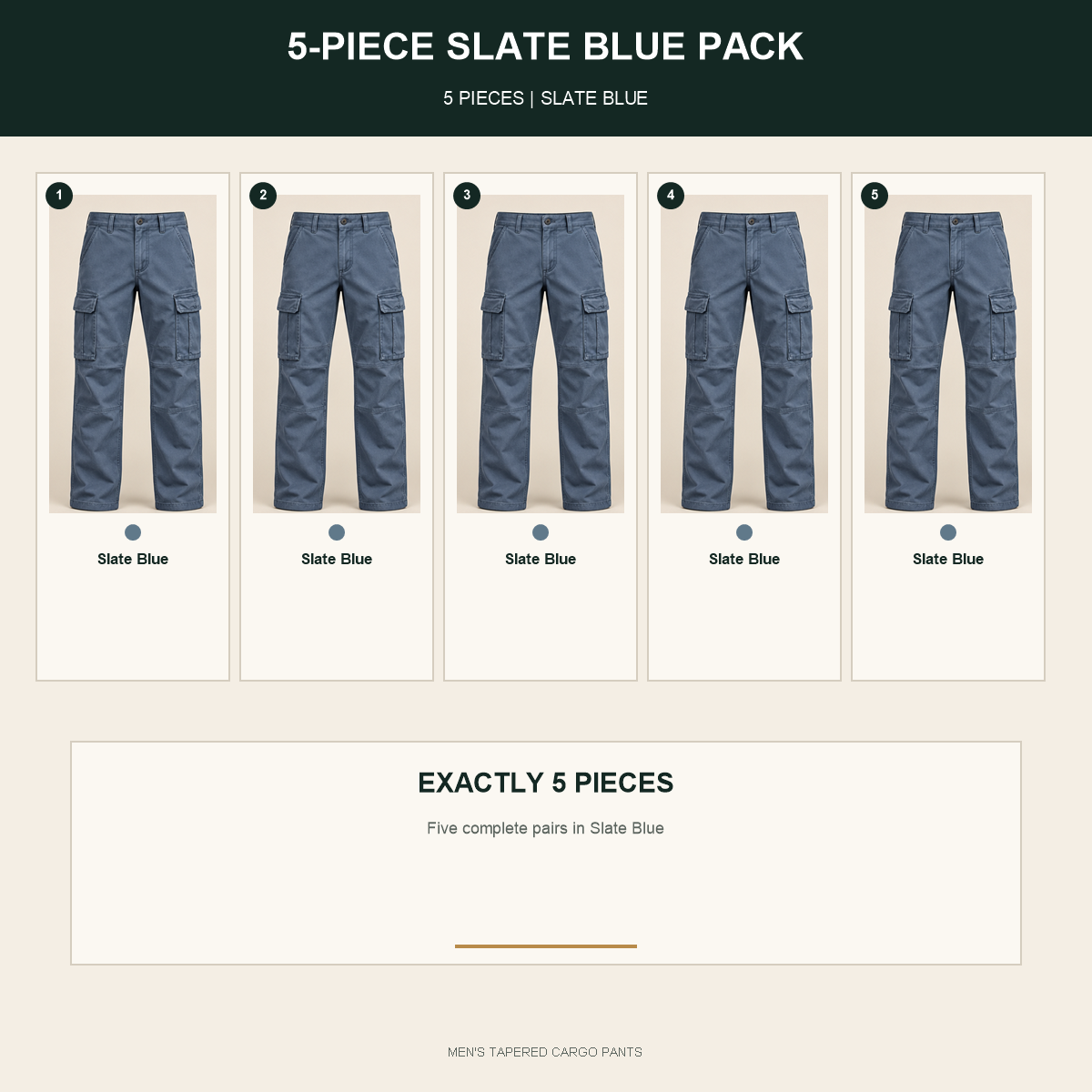 p77 - 5-Piece Slate Blue Pack