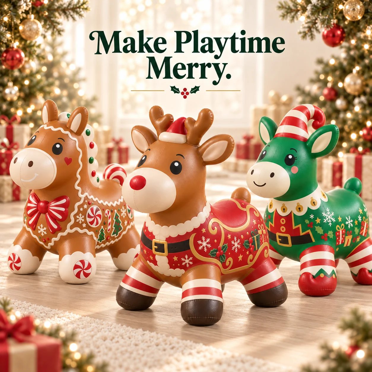🎄 Christmas Animal Hopper – A Bouncy Ride-On Gift for Kids 🎁