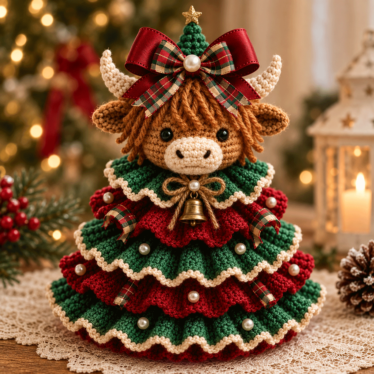 🔥LAST DAY 49% OFF - 🎄Crochet Animal Christmas Tree DIY Kit – Stitch a Little Christmas Magic（Material kit)