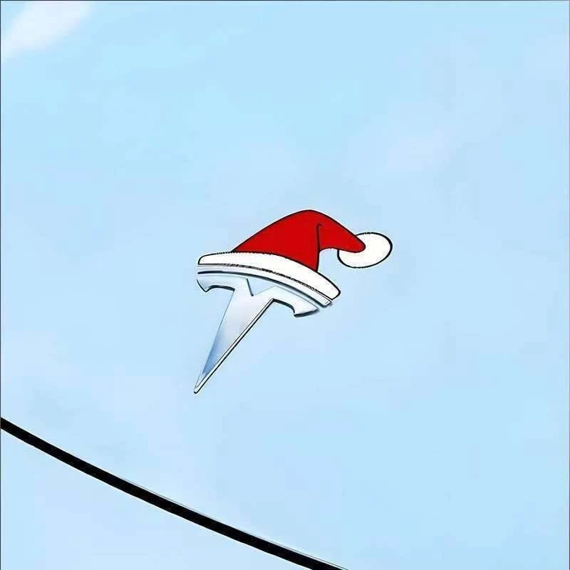3D Santa Hat Overlay for Tesla Emblem, Reusable!