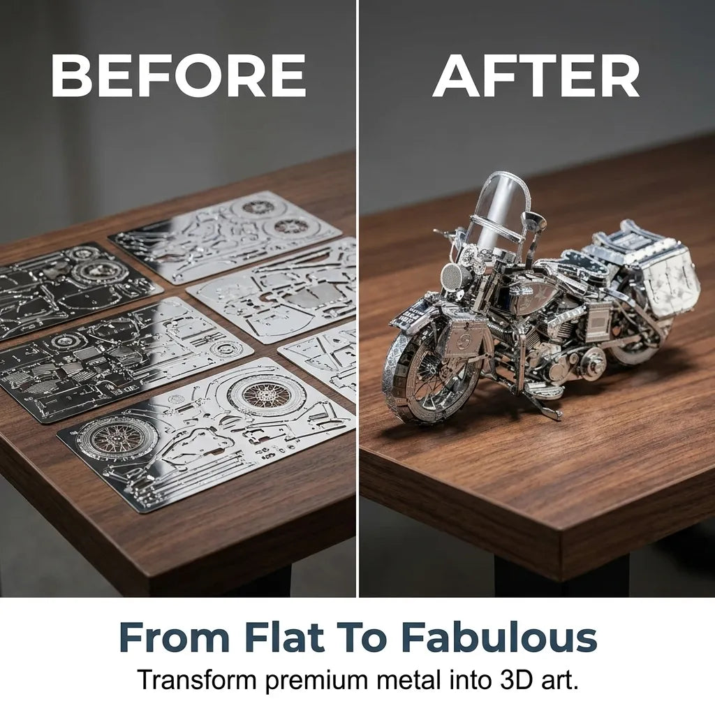 🔥✨Most Popular in 2026✨🔥Silver Motorcycle 3D Metal Assembly Puzzle