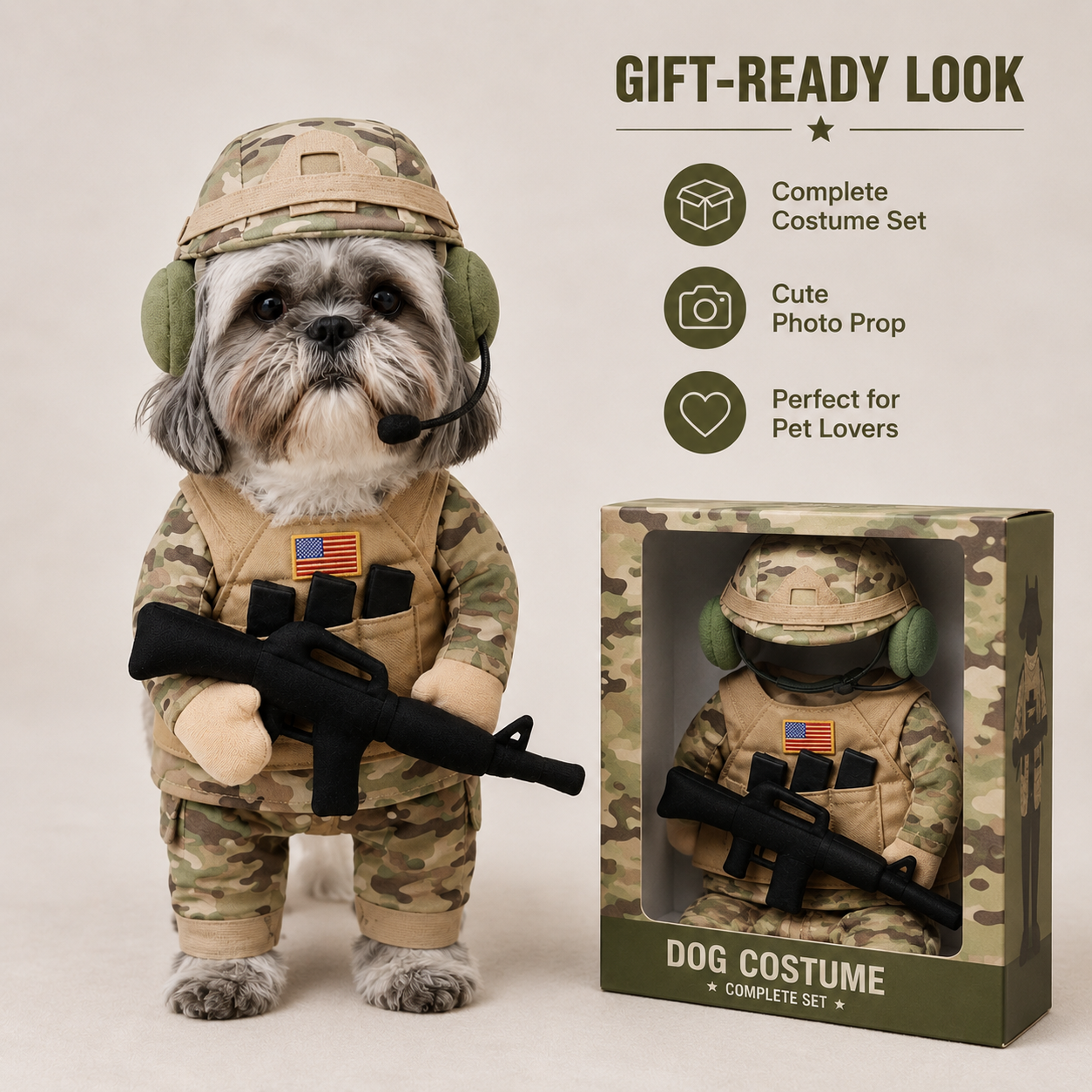 🔥 50% OFF🪖Pet Tactical Soldier Uniform – Military Style Dog Costume