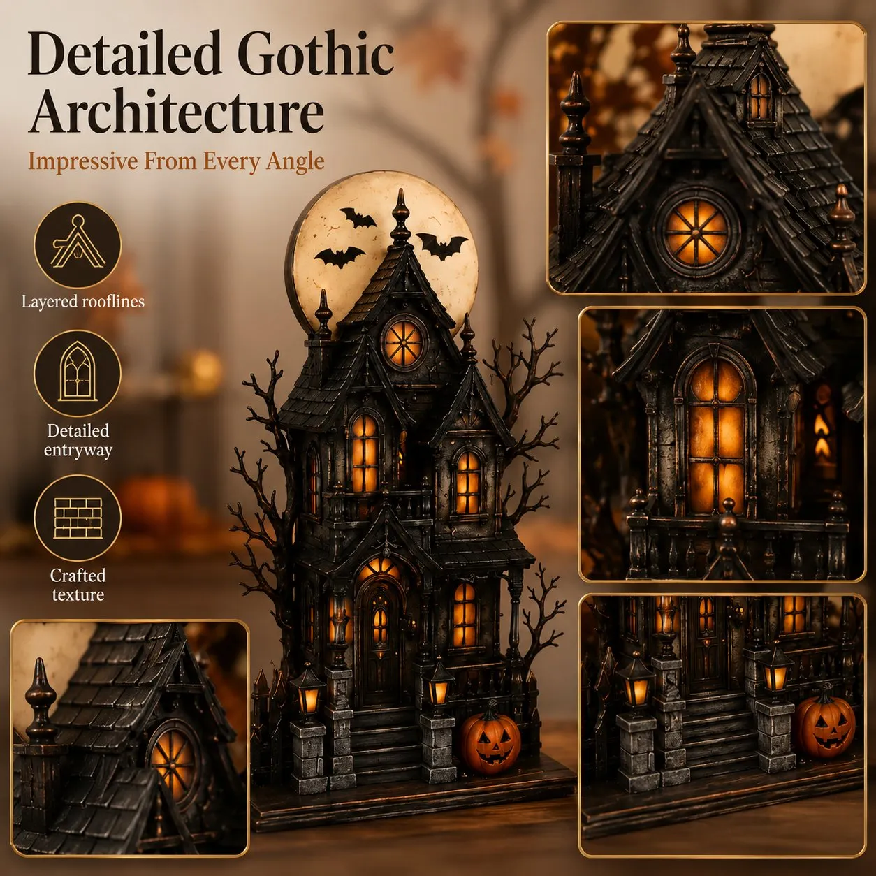 🔥Last Day 49% OFF - 🧙🖤Lighted Halloween Haunted House & Character Figurine Collection