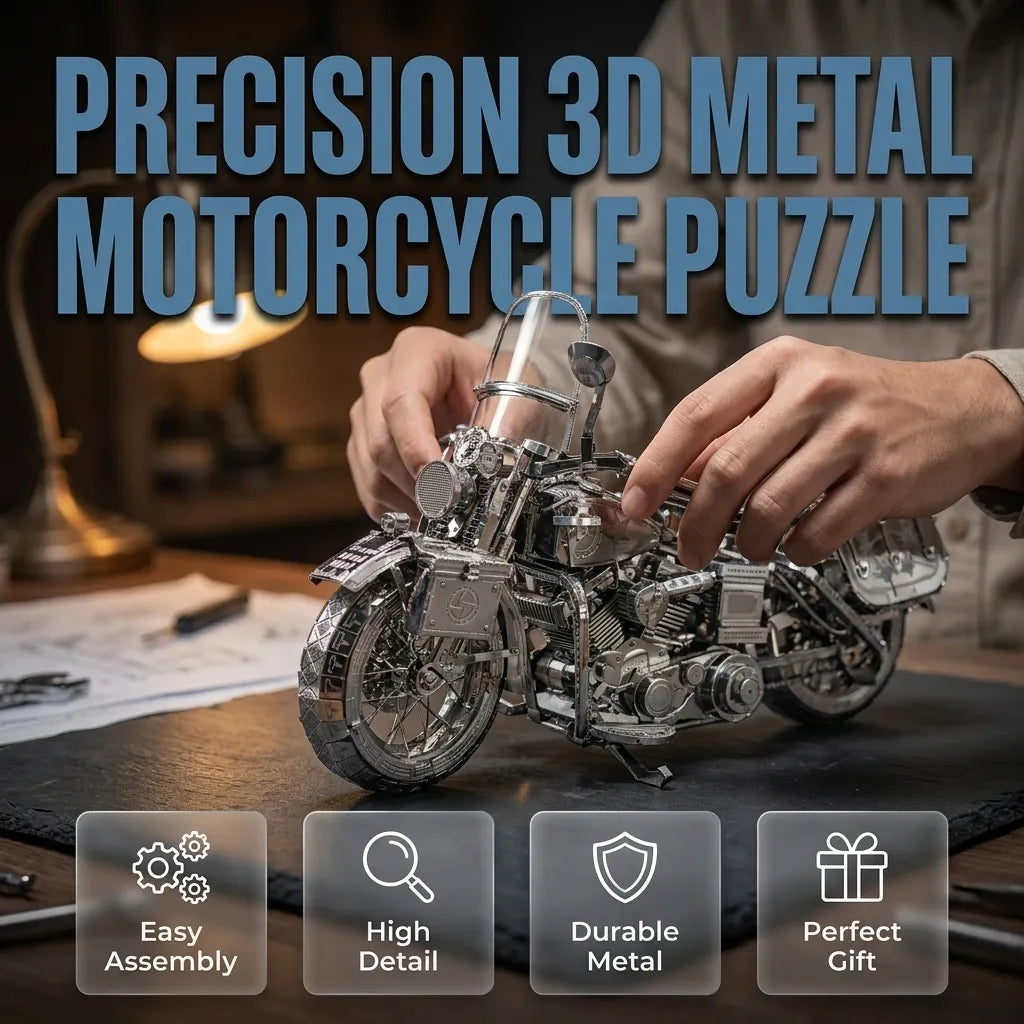 🔥✨Most Popular in 2026✨🔥Silver Motorcycle 3D Metal Assembly Puzzle