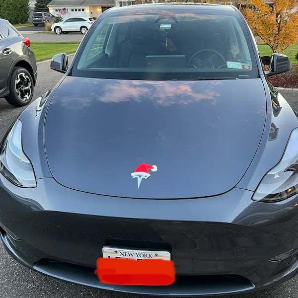 3D Santa Hat Overlay for Tesla Emblem, Reusable!