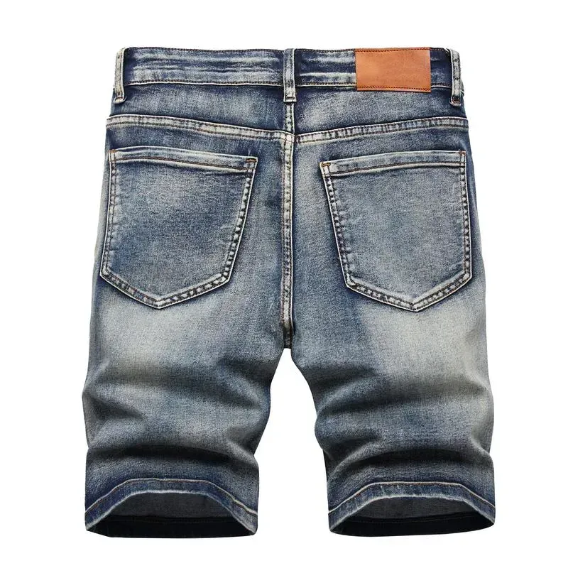 Men's Ripped Denim Shorts - Stretch - Distressed Street Style
