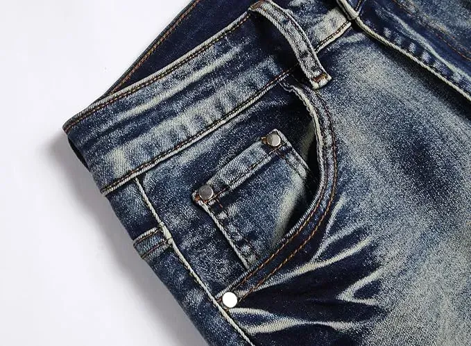 Men's Ripped Denim Shorts - Stretch - Distressed Street Style