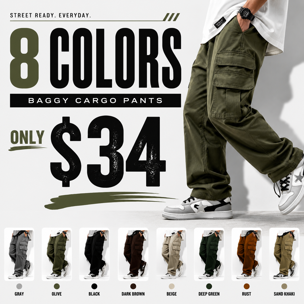 Unisex Loose Cargo Pants - Casual Comfy.
