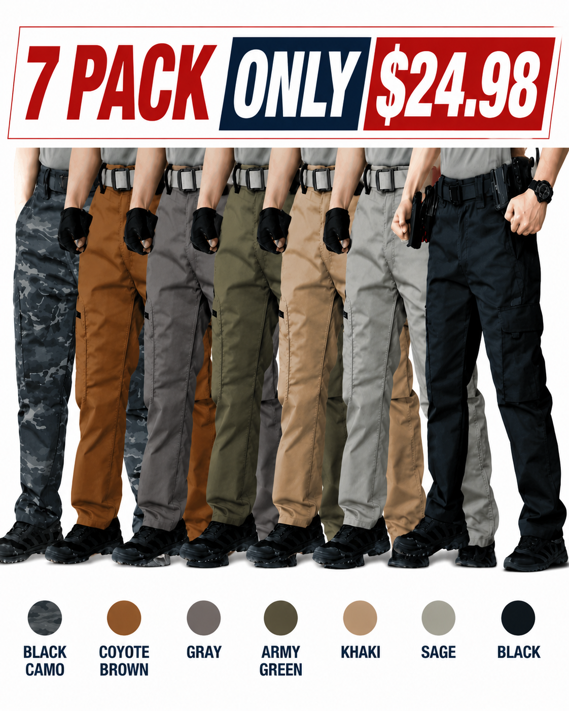 Men's Durable Solid and Printed Pocket Zipper Waterproof Tactical Overalls