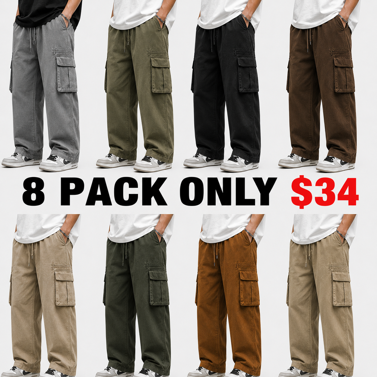 Unisex Loose Cargo Pants - Casual Comfy.