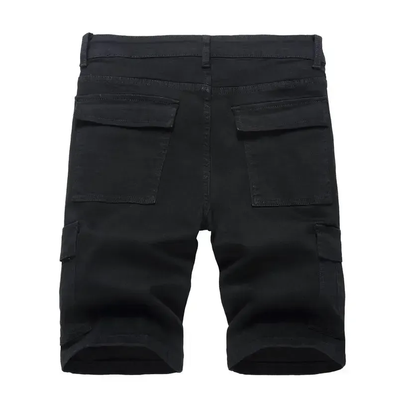 Men's Ripped Denim Shorts - Stretch - Distressed Street Style