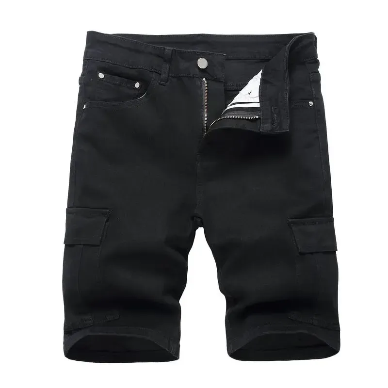 Men's Ripped Denim Shorts - Stretch - Distressed Street Style