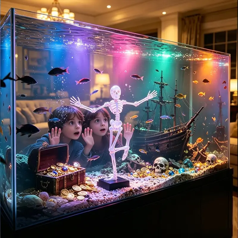 💀 Halloween Limited Edition | Dynamic Skeleton Fish Tank Ornament