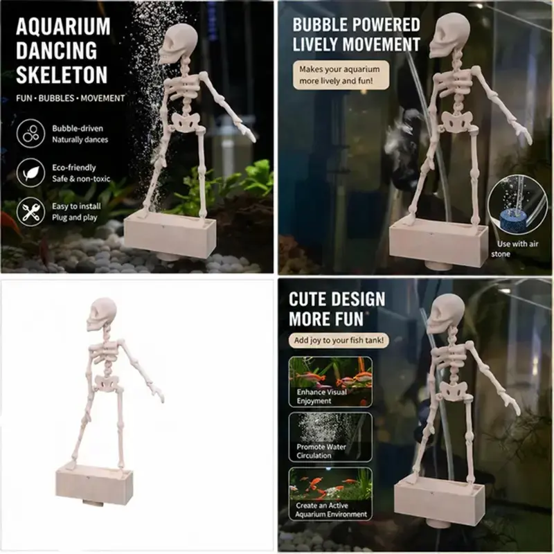 💀 Halloween Limited Edition | Dynamic Skeleton Fish Tank Ornament