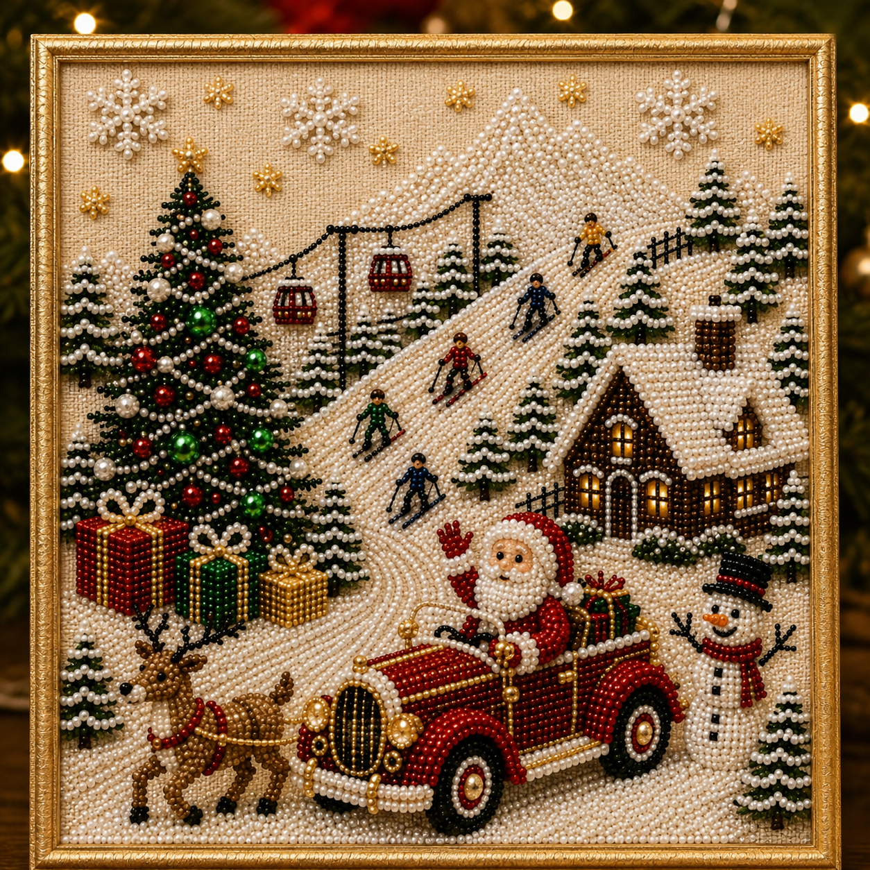 🧘Relaxing & Beginner-Friendly - 🎨💎DIY Christmas Pearl Diamond Painting Art Kit With Frame🛡️ AUTHENTICITY GUARANTEED