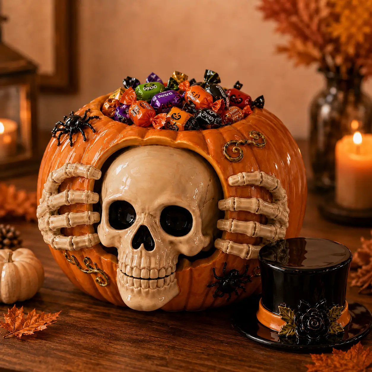 🎃Trick-or-Treat | Skull Pumpkin Candy Jar🍬