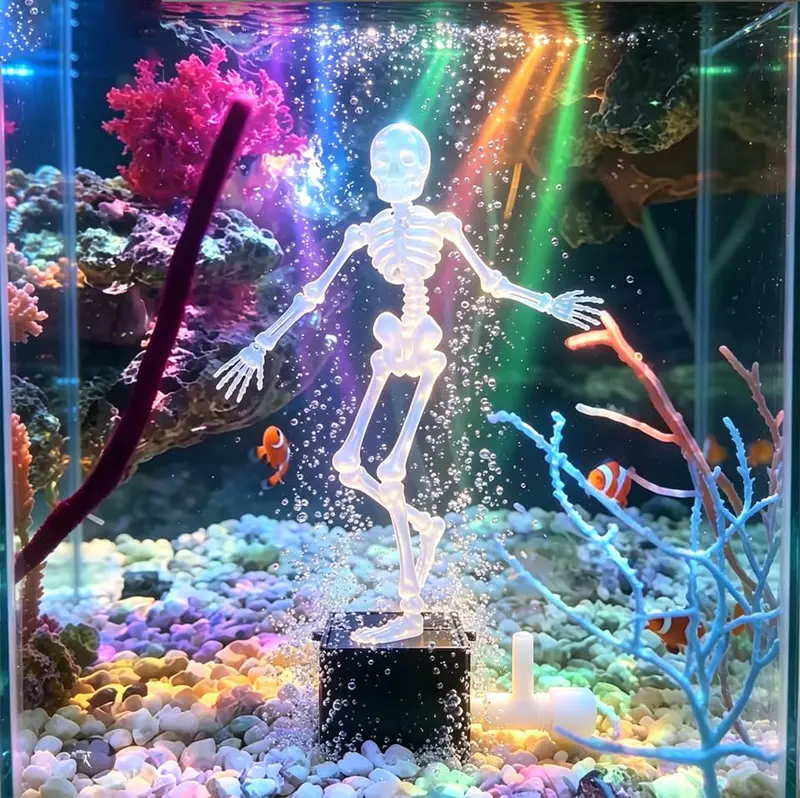 💀 Halloween Limited Edition | Dynamic Skeleton Fish Tank Ornament