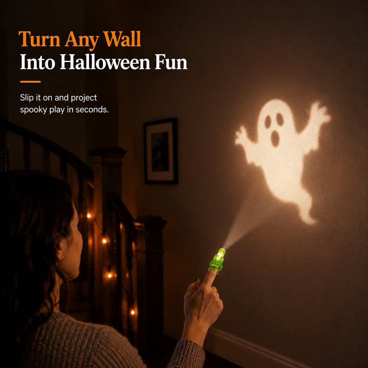 🎃 Halloween ujjprojektor fények – Mini mintázatprojektor
