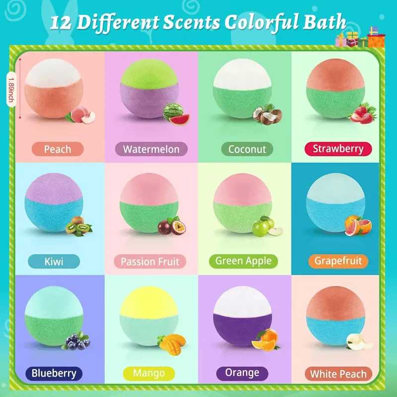 🛁 Gyerek meglepetés fürdőbombák (12 db-os csomag)