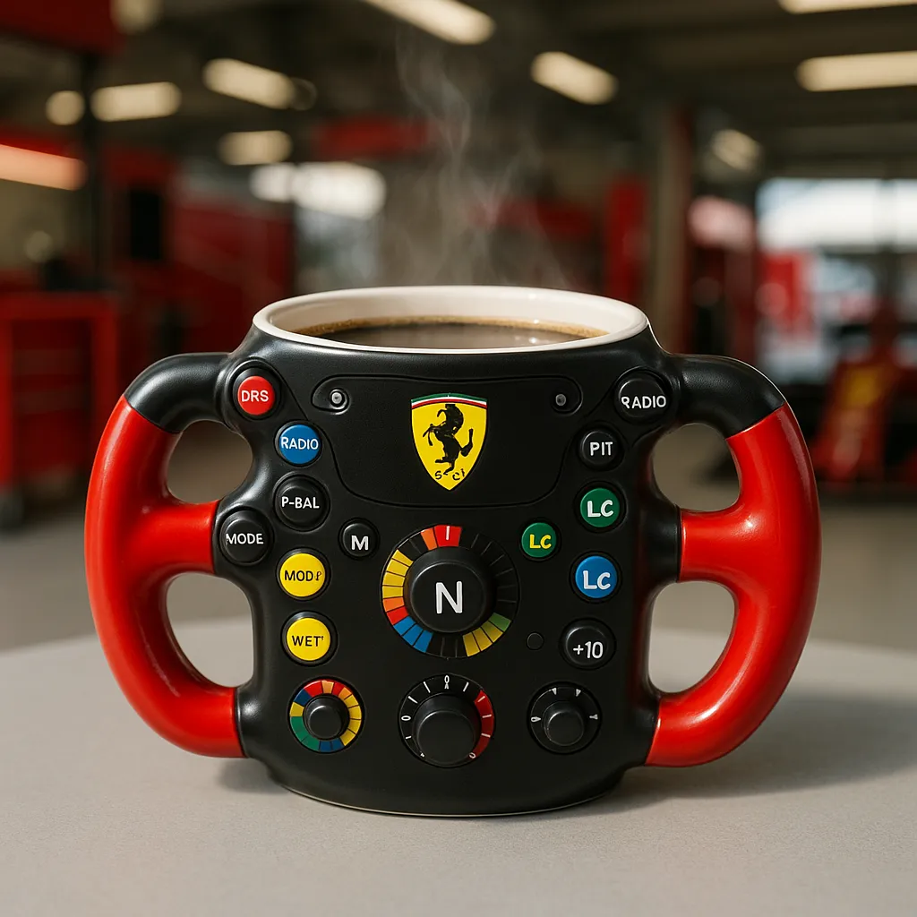 F1 kormánykerék bögre – Teljesítménynövelő dizájn autóverseny-rajongóknak