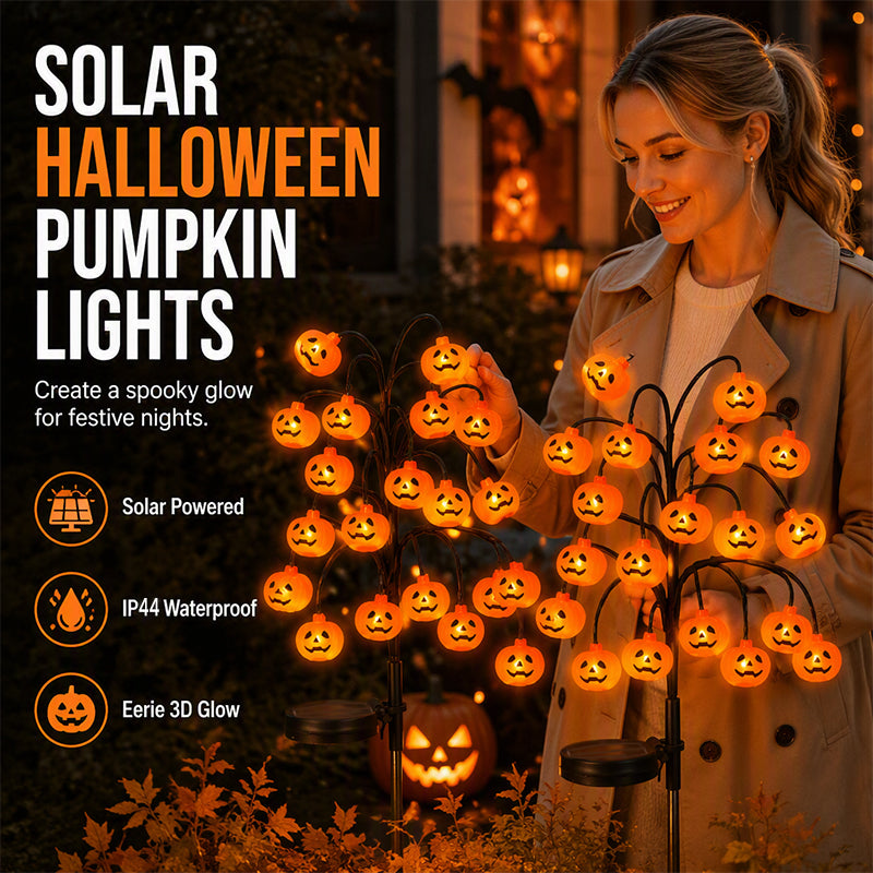 🎃HALLOWEEN NAGY AKCIÓ💞50 000+ DARAB ELADOTT!🦇 50% KEDVEZMÉNY!👻Vízálló Halloween töklámpás napelemes ágfények💀