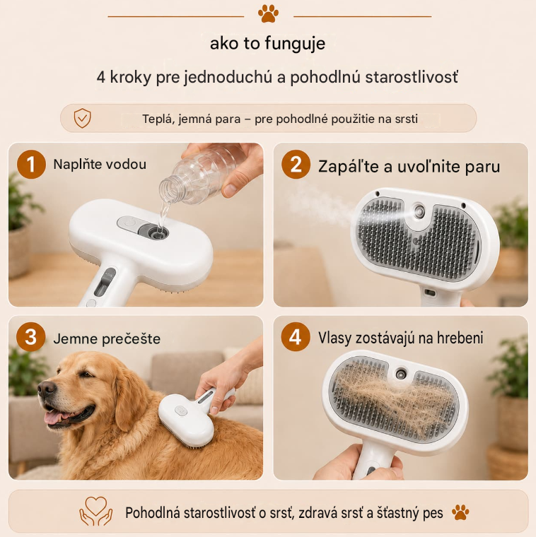 🐕Naparovací hrebeň pre domáce zvieratá – jednoduchý spôsob, ako znížiť vypadávanie srsti doma🐾