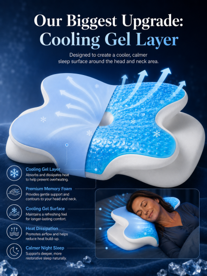 2026 PolarCool™ Gel Cooling Cervical Pillow