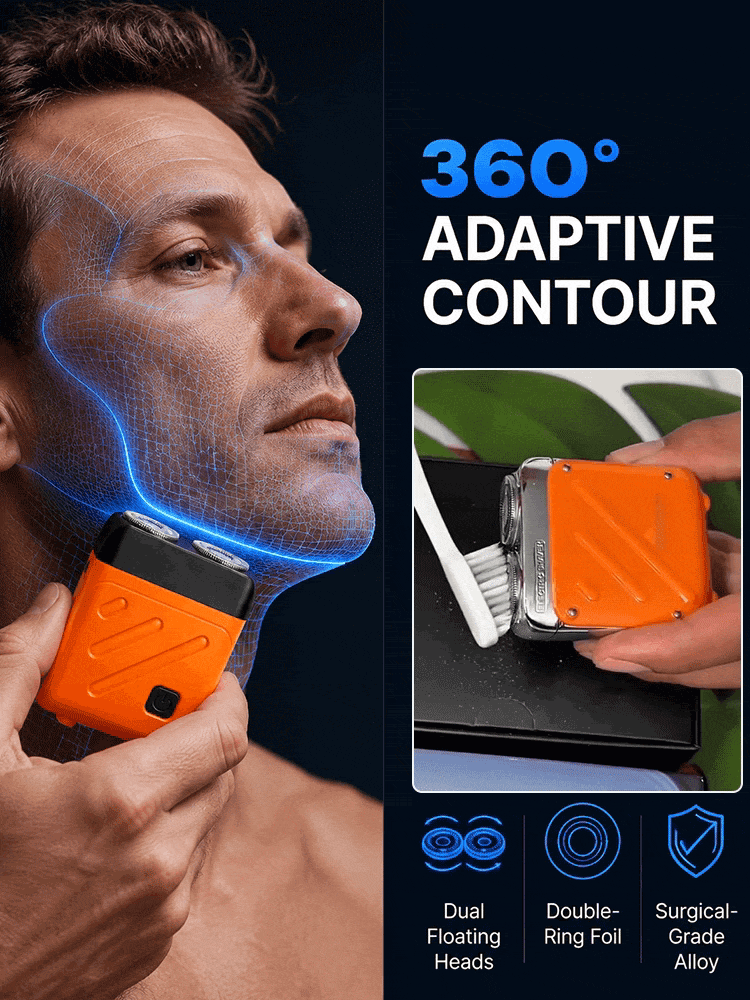 【German precision engineering, a best-selling shaver in Europe and America!】The new generation dual-head pocket shaver，Instant shaving, haircutting, and hair removal in just 1 second! Suitable for the whole family!
