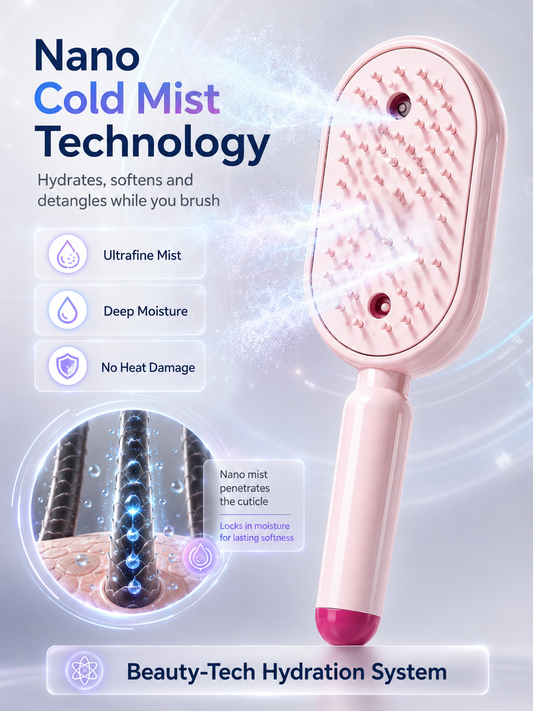 Multifunctional Steam Comb✨ Easily comb your hair while nourishing each strand, helping you look your best!