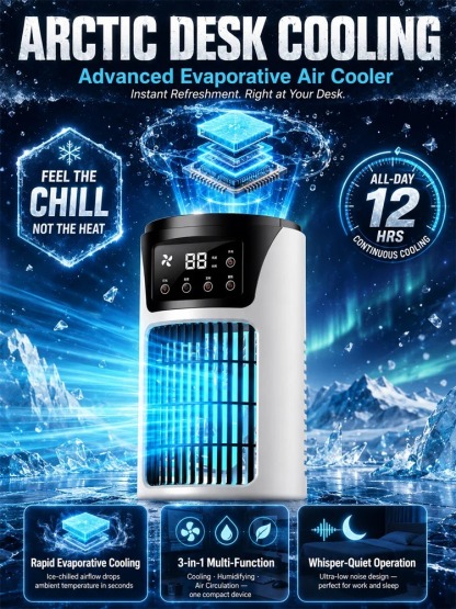 New Desktop Silent Air-conditioning fan with Night Light❄️💡