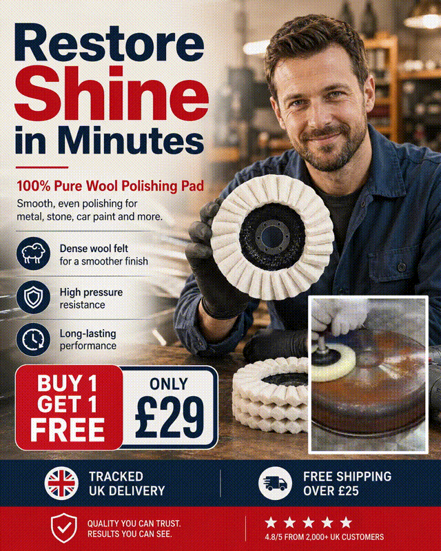 Buy 1 Get 1 Free⚙️ High-Efficiency Polishing Pad – 100% Pure Wool 🐑 Rapid Scratch Repair