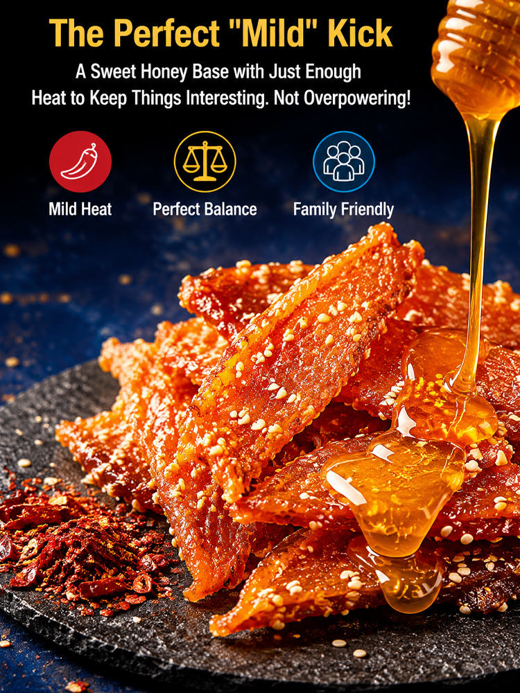 【200 pieces/pack】 Wild Alaskan Pollock Jerky - Honey Spicy Sesame | High Protein - No Preservatives 🎣🌶️