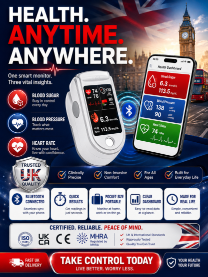 Medisana Pulse Oximeter - 💉 No injection required, blood sugar and blood pressure can be measured in 3-5 seconds!