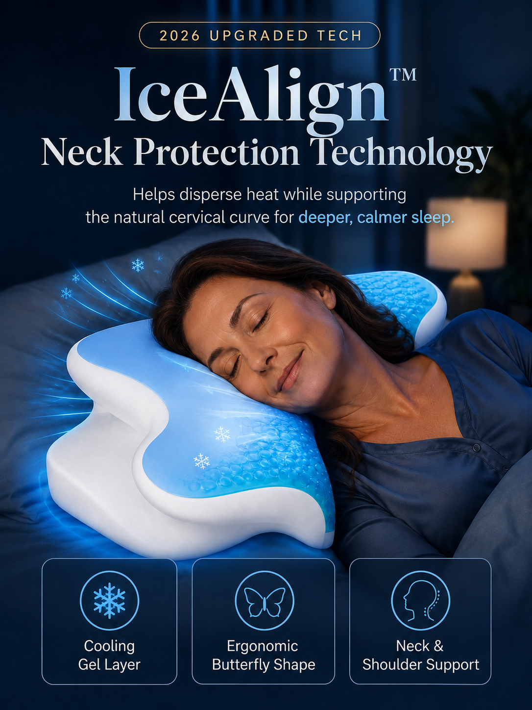 2026 PolarCool™ Gel Cooling Cervical Pillow