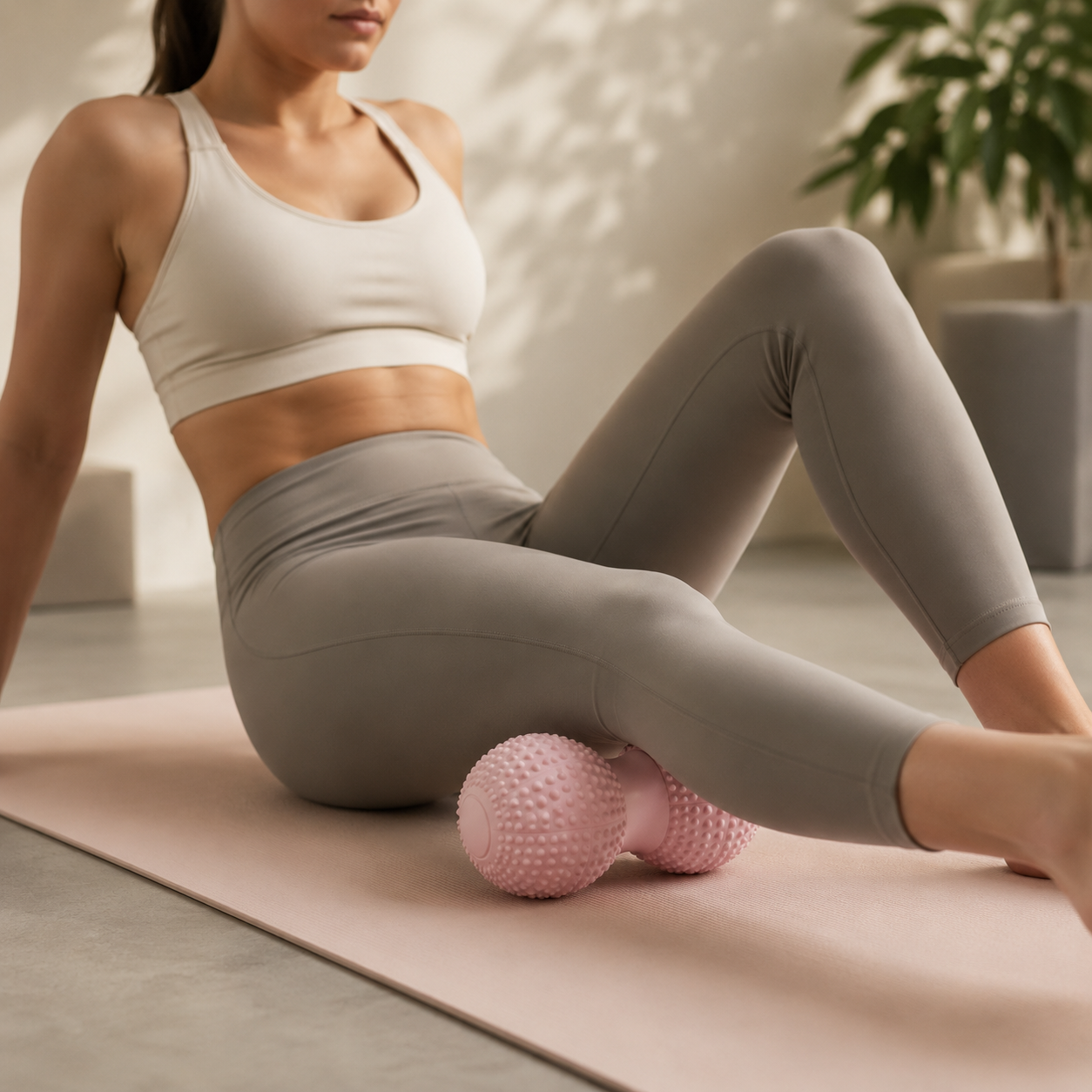 Faszienball in Erdnussform zur Fußmassage, Entspannung der Wirbelsäulenmuskulatur, Doppelball zur Stimulation von Akupunkturpunkten an Hüfte, Rücken und Beinen, Yoga-Massageball.
