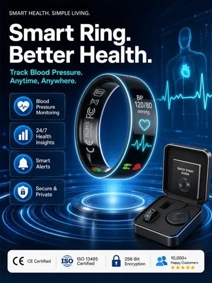 🚀 YOUR ENTIRE DAY OF HEALTH DATA — WRAPPED AROUND ONE FINGER! 💍⚡ The 24/7 Smart Health Ring That Tracks Your Body Day & Night — No Bulky Watch, No Complicated Routine, Just Continuous Insights While You Live and Sleep.