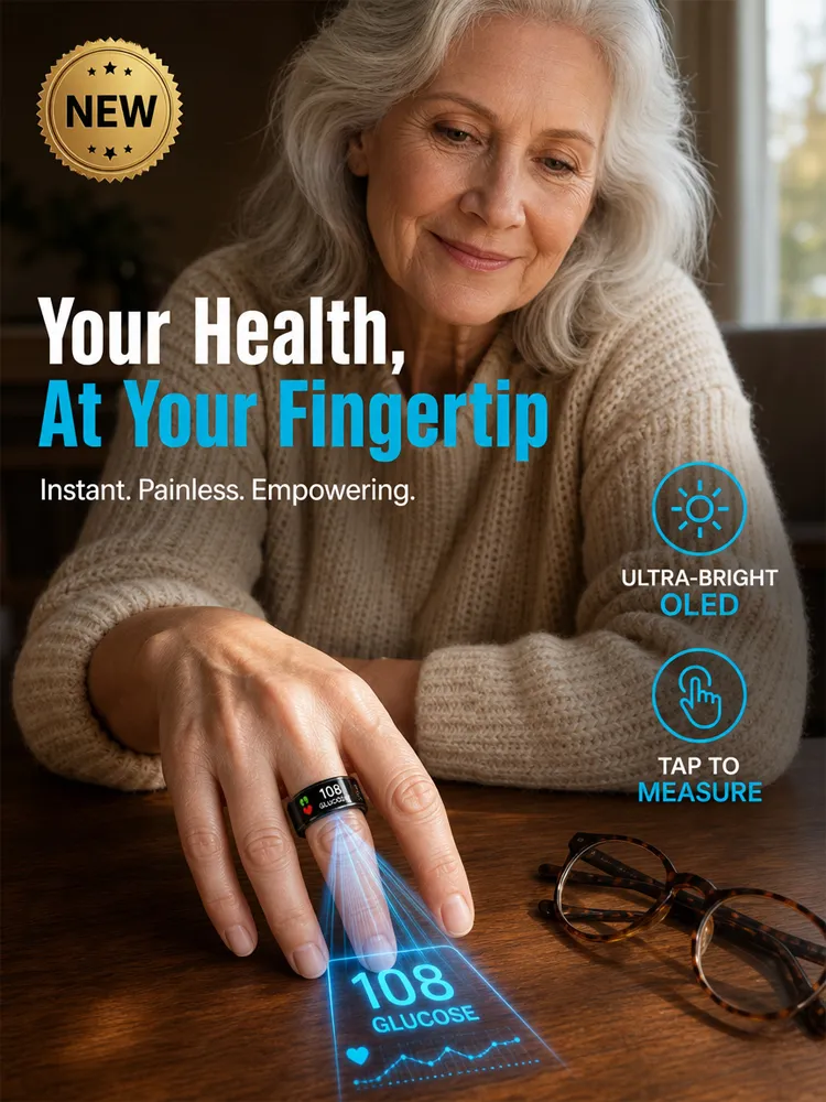 🚀 YOUR ENTIRE DAY OF HEALTH DATA — WRAPPED AROUND ONE FINGER! 💍⚡ The 24/7 Smart Health Ring That Tracks Your Body Day & Night — No Bulky Watch, No Complicated Routine, Just Continuous Insights While You Live and Sleep.
