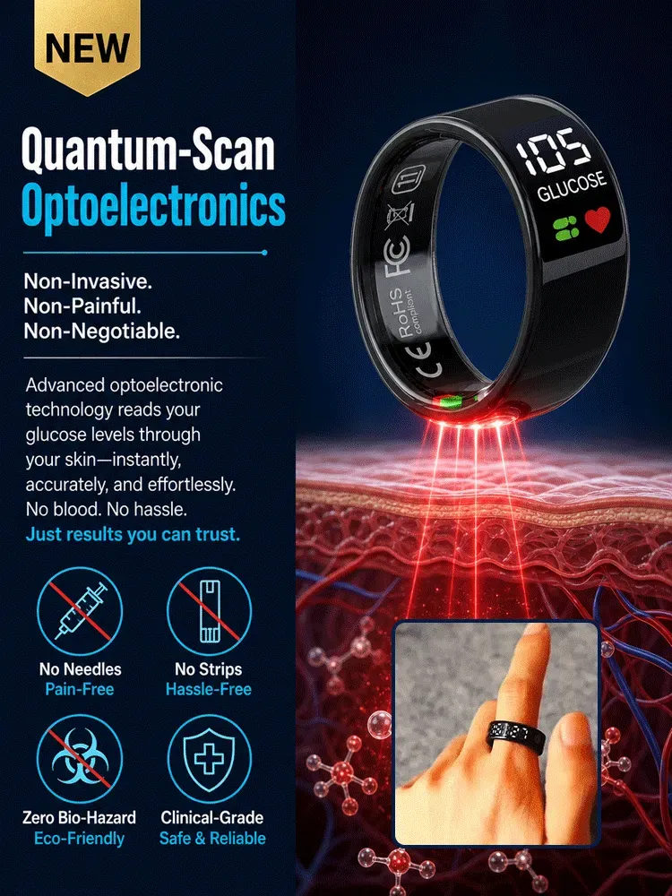 🚀 YOUR ENTIRE DAY OF HEALTH DATA — WRAPPED AROUND ONE FINGER! 💍⚡ The 24/7 Smart Health Ring That Tracks Your Body Day & Night — No Bulky Watch, No Complicated Routine, Just Continuous Insights While You Live and Sleep.