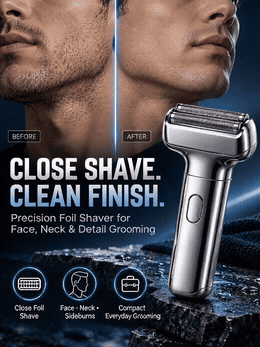 🪒 SO CLOSE, SO CLEAN — YOUR BARBER MAY START FEELING OPTIONAL. 🔥 The Ultimate Precision Foil Shaver Built to Knock Down Stubborn Stubble, Clean Up Necklines and Deliver a Sharp, Barbershop-Fresh Finish at Home. 💈⚡