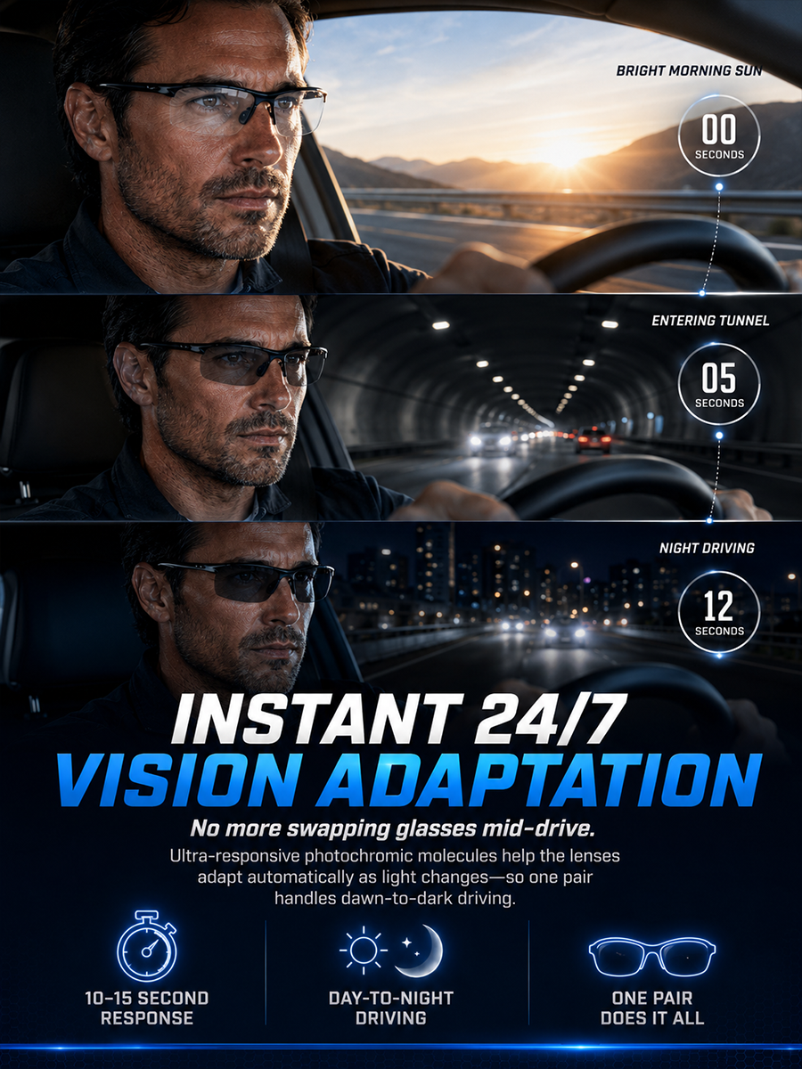One Pair of Glasses for Day & Night Driving