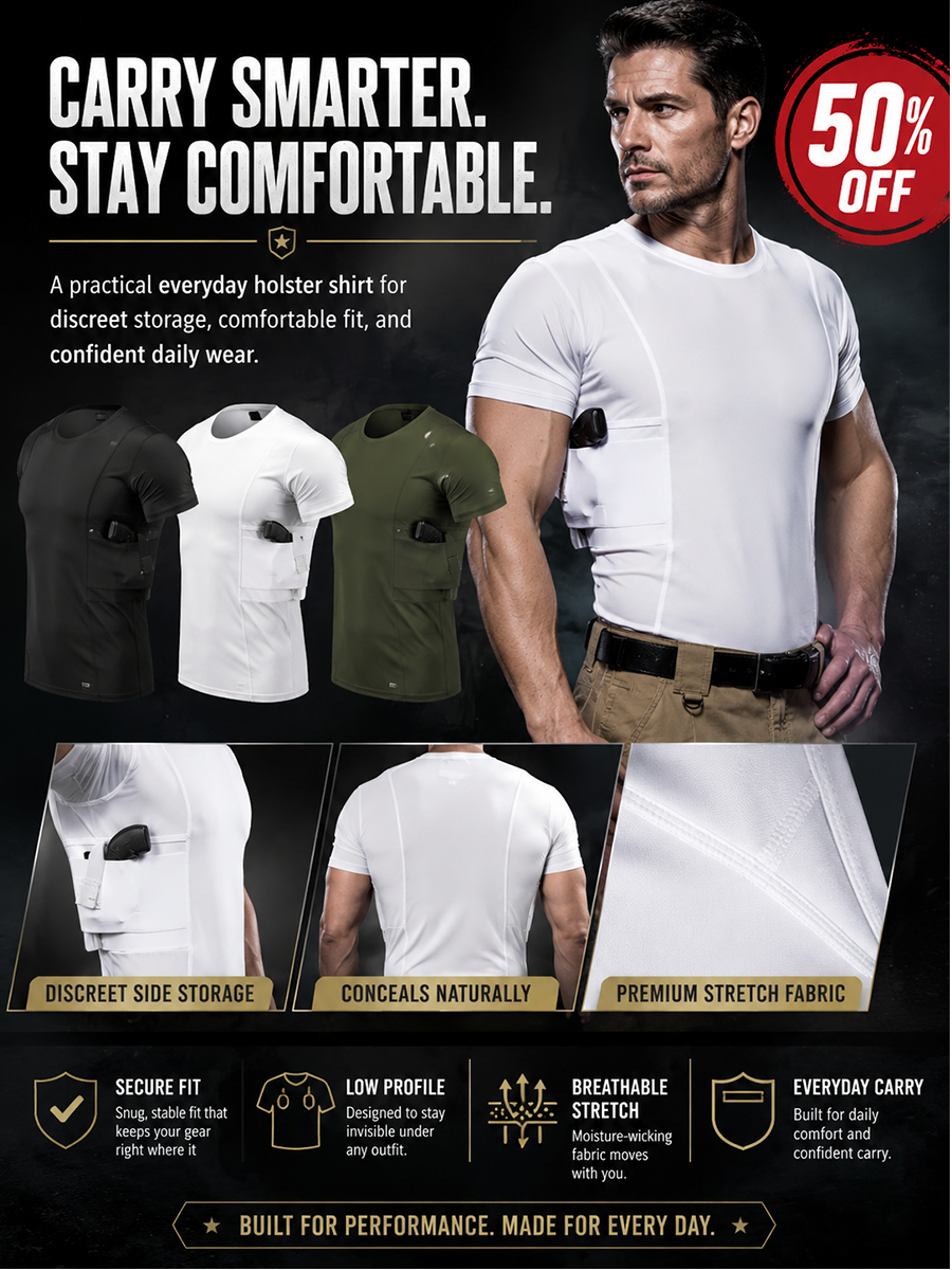 Concealed Carry Holster Shirt – Comfortable, Discreet & Built for Everyday Wear