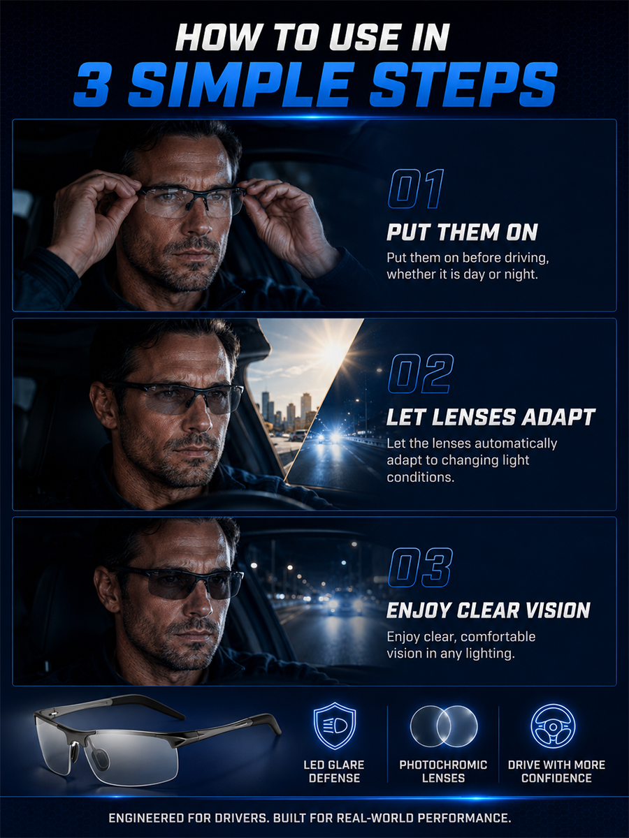 One Pair of Glasses for Day & Night Driving