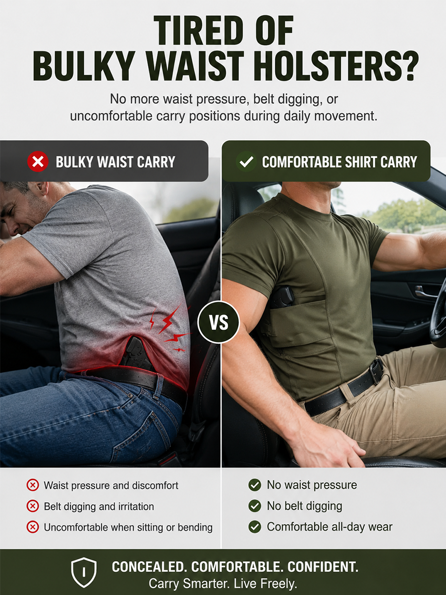 Concealed Carry Holster Shirt – Comfortable, Discreet & Built for Everyday Wear