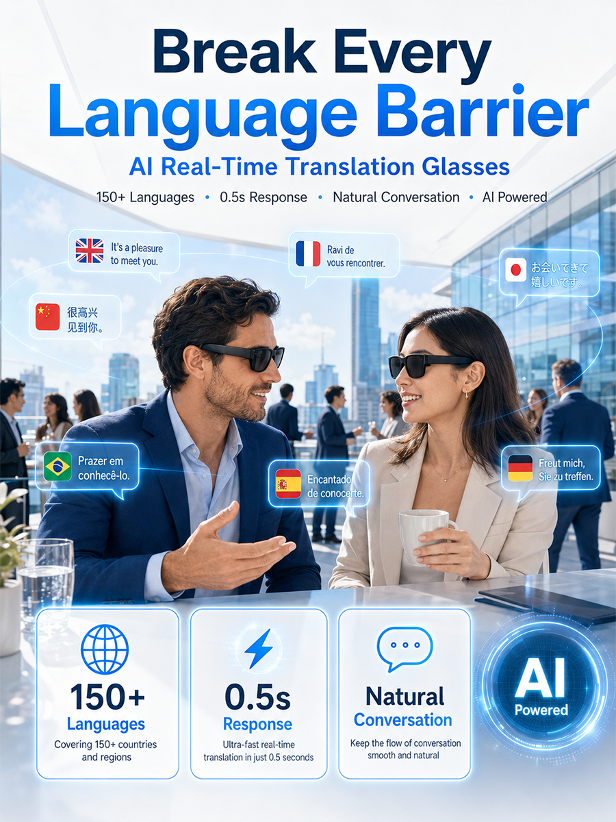 AI Smart Translation Glasses — See More. Hear More. Connect Without Limits.