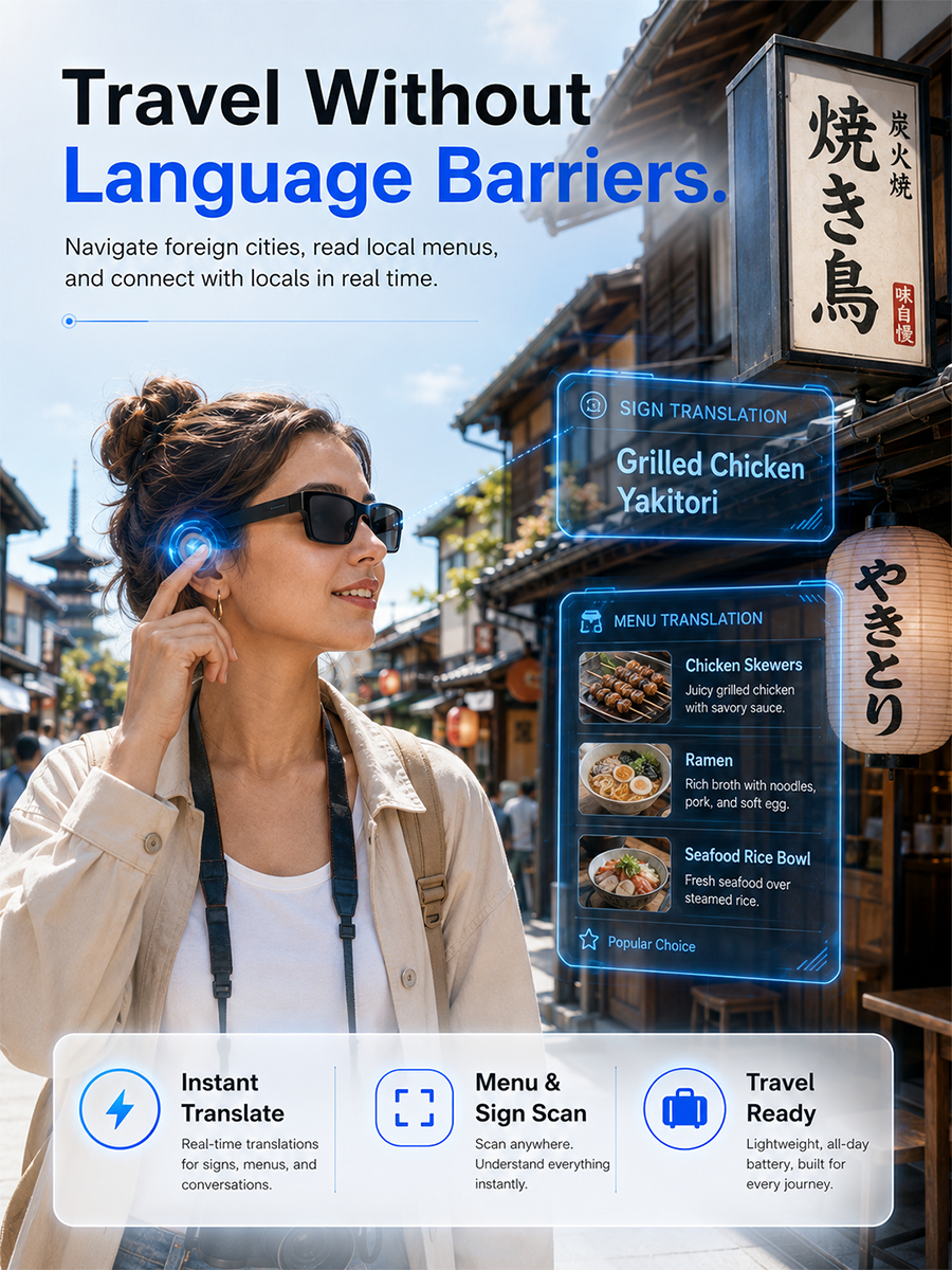 AI Smart Translation Glasses — See More. Hear More. Connect Without Limits.