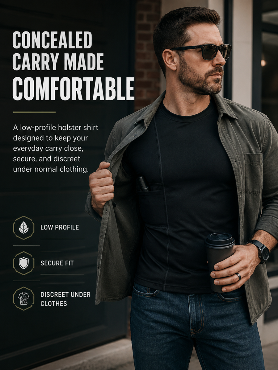 Concealed Carry Holster Shirt – Comfortable, Discreet & Built for Everyday Wear