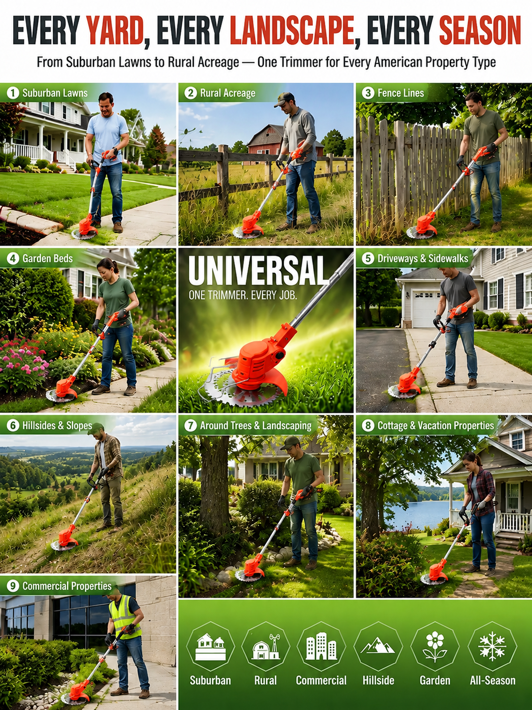 【Extra Long Battery Life】Electric Folding Lawn Mower ⚡⚡ Mows 200㎡ in just 10 minutes!