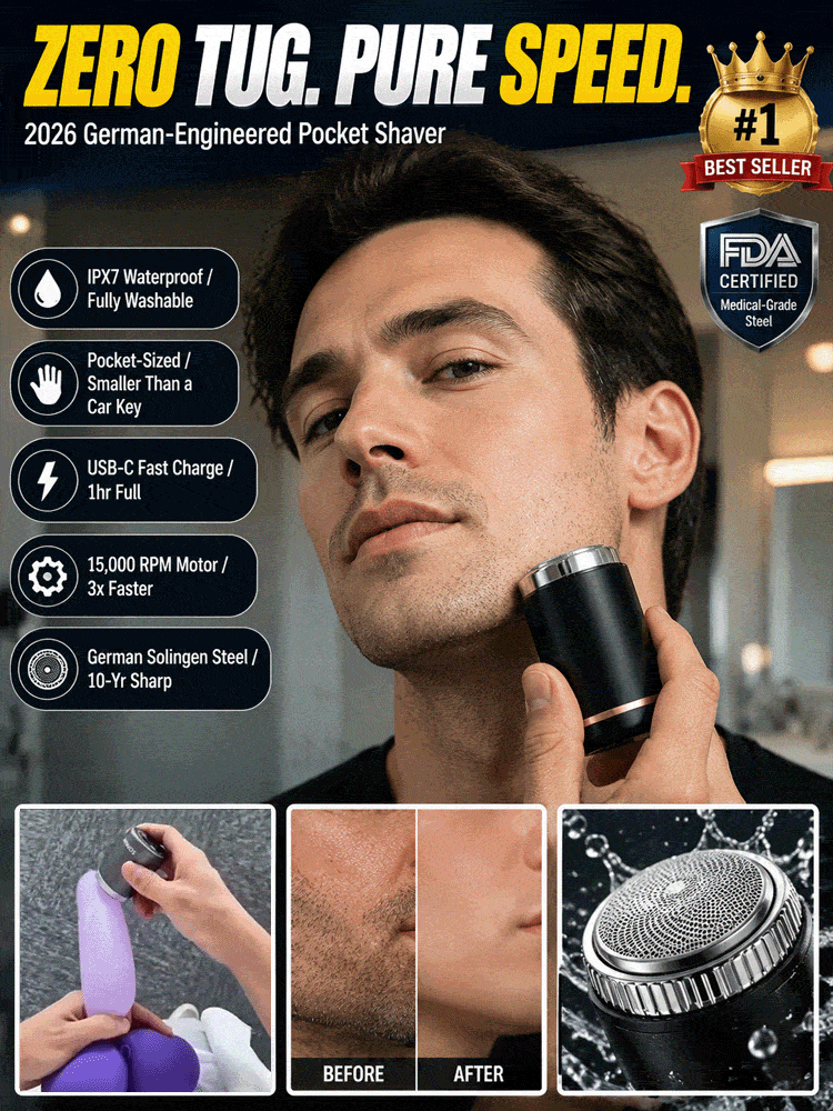 ⚡ THE POCKET-SIZED SHAVER THAT DESTROYS STUBBLE IN SECONDS! Ultra-Sleek Mini Electric Shaver — Razor-Smooth Results Anytime, Anywhere! 🔥