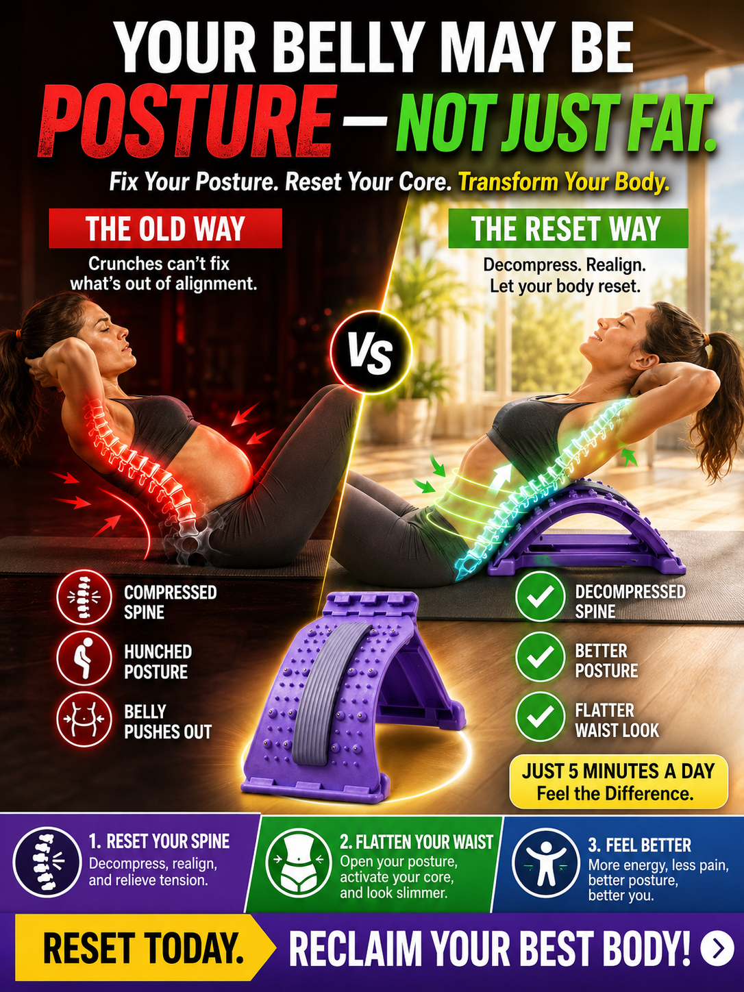 🔥 LIE DOWN FOR MINUTES — SEE A FLATTER, TIGHTER-LOOKING WAIST! 🔥 The Effortless Waist-Sculpting Stretcher Designed to Make Your Midsection Look More Defined — Fast! ⚡
