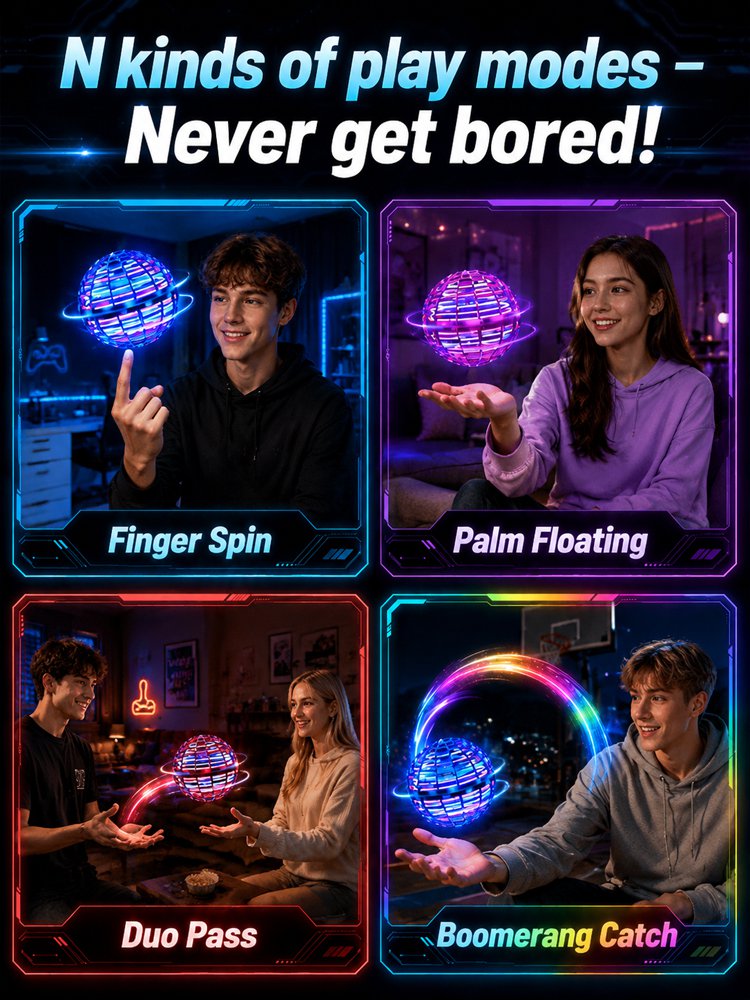 🚀 THROW IT. CONTROL IT. WATCH IT FLY BACK LIKE MAGIC! 🚀 Flynova Pro Magic Flying Ball — One Charge Keeps the Fun Going for Up to a Month While Every Throw Trains Your Hands, Eyes and Whole Body! 🌈⚡